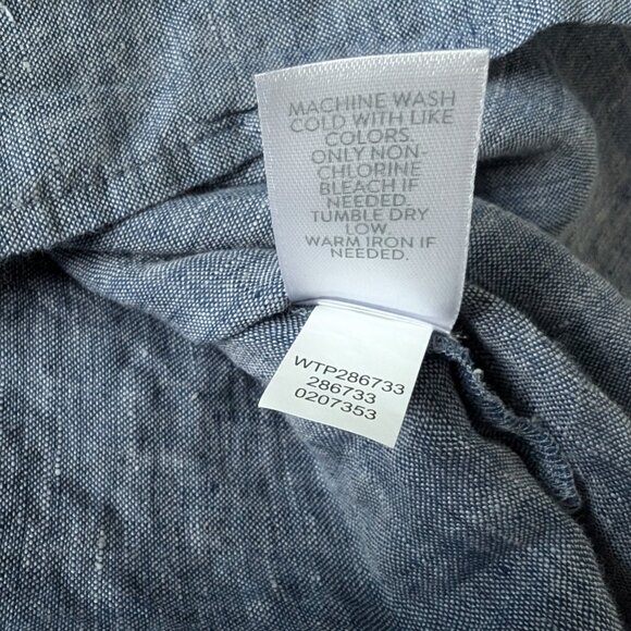 EUC  J Jill Linen shirt with roll up sleeves, Large Tall (L Tall) - Picture 4 of 8